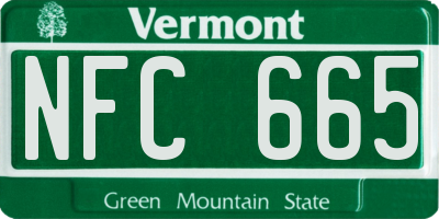 VT license plate NFC665