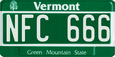 VT license plate NFC666