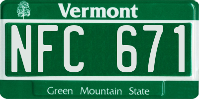 VT license plate NFC671