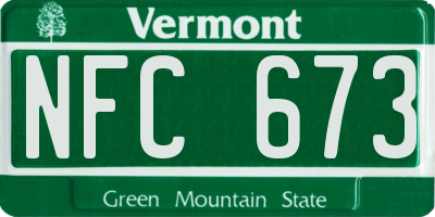 VT license plate NFC673