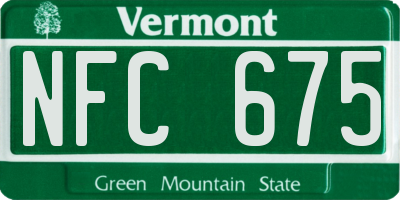 VT license plate NFC675