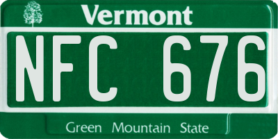 VT license plate NFC676