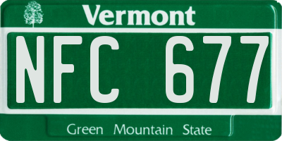 VT license plate NFC677