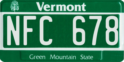 VT license plate NFC678