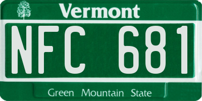 VT license plate NFC681