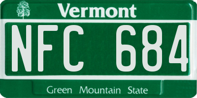 VT license plate NFC684