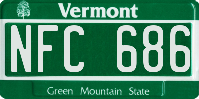 VT license plate NFC686