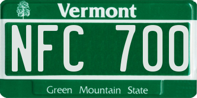 VT license plate NFC700