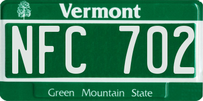 VT license plate NFC702