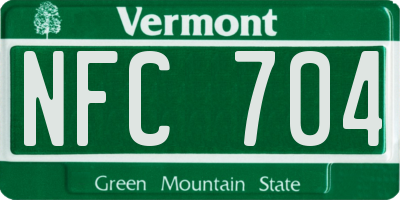 VT license plate NFC704