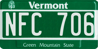 VT license plate NFC706