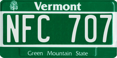 VT license plate NFC707