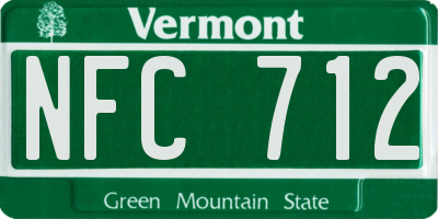 VT license plate NFC712