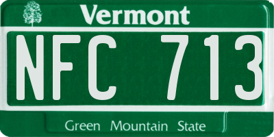 VT license plate NFC713