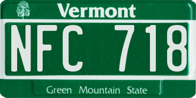 VT license plate NFC718