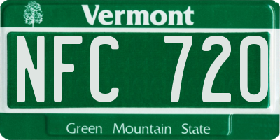 VT license plate NFC720