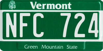 VT license plate NFC724
