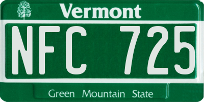 VT license plate NFC725