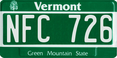 VT license plate NFC726