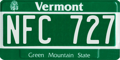 VT license plate NFC727