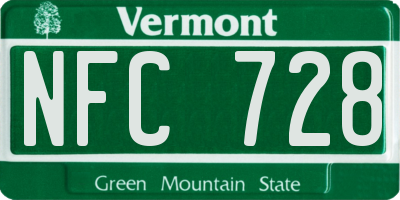 VT license plate NFC728