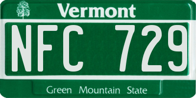 VT license plate NFC729