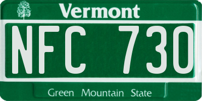 VT license plate NFC730