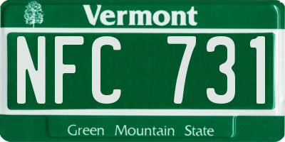 VT license plate NFC731