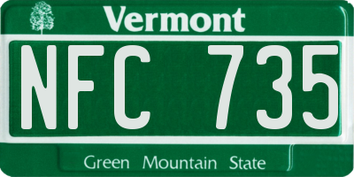 VT license plate NFC735