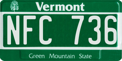 VT license plate NFC736