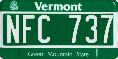 VT license plate NFC737