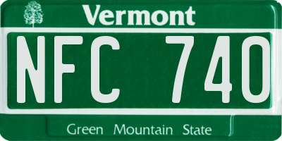 VT license plate NFC740