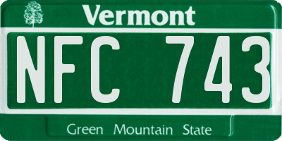 VT license plate NFC743