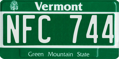 VT license plate NFC744