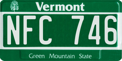 VT license plate NFC746