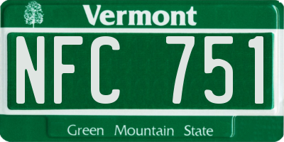 VT license plate NFC751