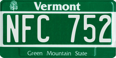 VT license plate NFC752