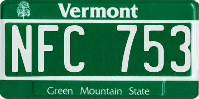 VT license plate NFC753
