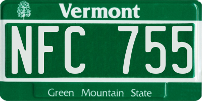 VT license plate NFC755