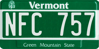 VT license plate NFC757