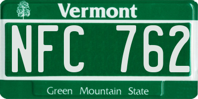 VT license plate NFC762