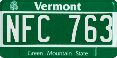 VT license plate NFC763