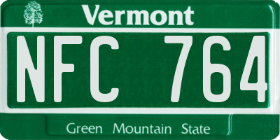 VT license plate NFC764