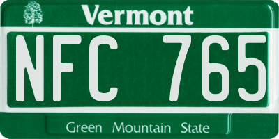 VT license plate NFC765