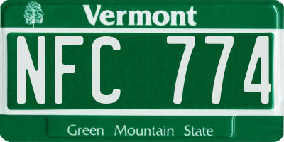 VT license plate NFC774