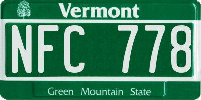 VT license plate NFC778