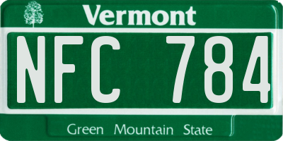 VT license plate NFC784