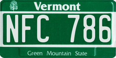 VT license plate NFC786