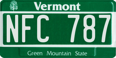 VT license plate NFC787