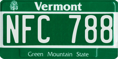 VT license plate NFC788